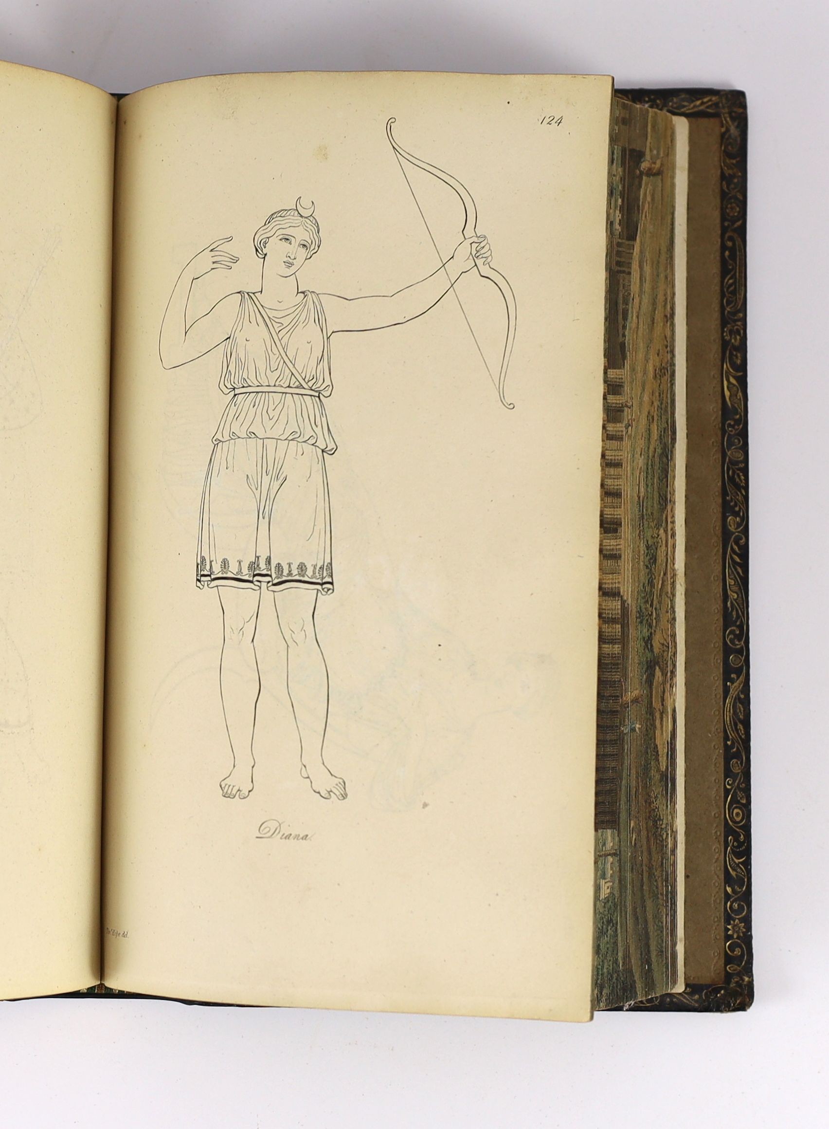 Hope, Thomas - Costume of the Ancients, 2nd edition, 2 vols in 1, 4to, later blind stamped leather gilt, 300 engraved plates, London, 1812